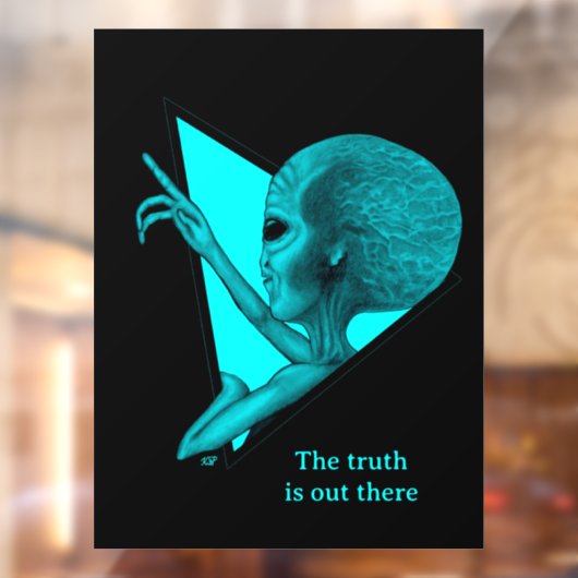 Grey Alien, de waarheid is er Raamsticker (Vel 2)