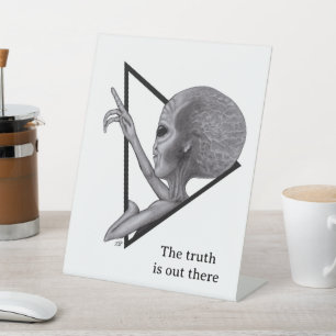 Grey Alien, de waarheid is er Reclamebord Met Voetstuk