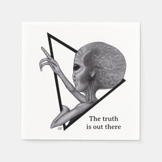 Grey Alien, de waarheid is er Servet (Voorkant)