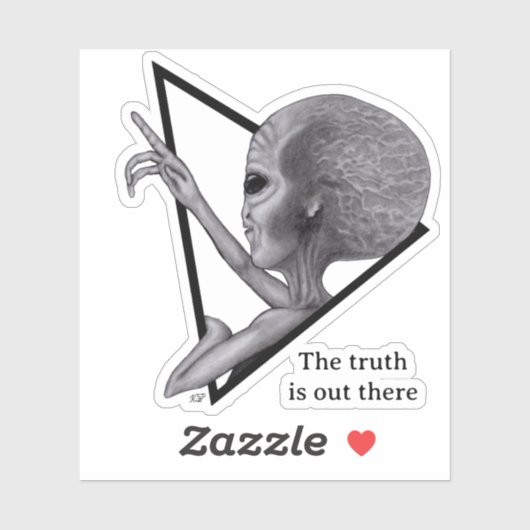 Grey Alien, de waarheid is er Sticker (Vel)