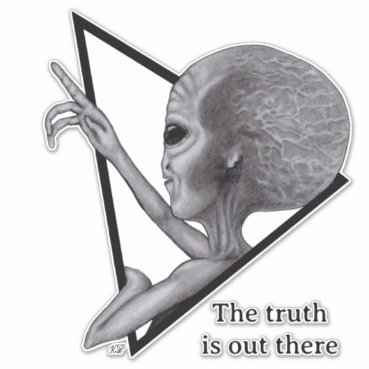 Grey Alien, de waarheid is er Sticker (Voorkant)