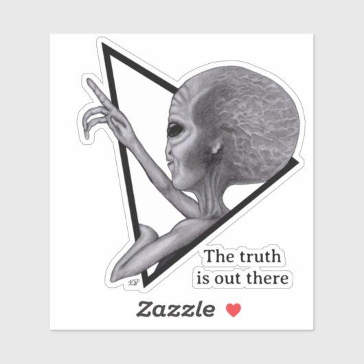 Grey Alien, de waarheid is er Sticker (Vel)