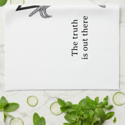 Grey Alien, de waarheid is er Theedoek (Gevouwen)