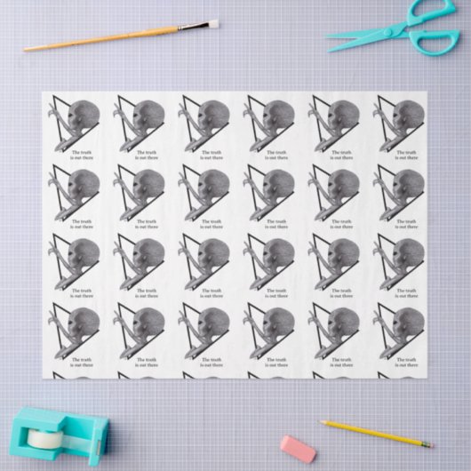 Grey Alien, de waarheid is er Tissuepapier (Craft)