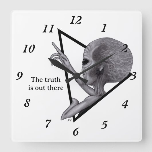 Grey Alien, de waarheid is er Vierkante Klok (Voorkant)