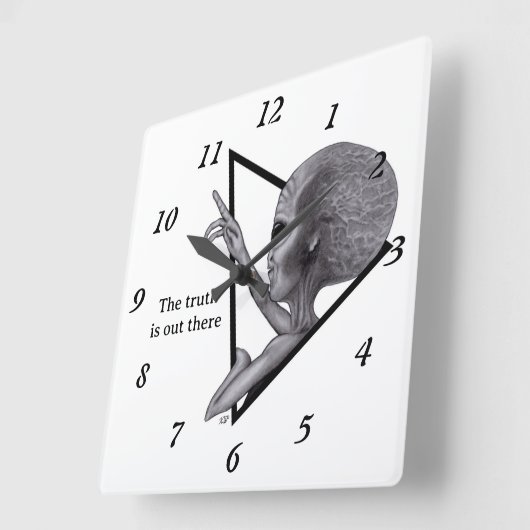 Grey Alien, de waarheid is er Vierkante Klok (Hoek)