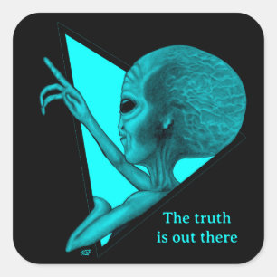 Grey Alien, de waarheid is er Vierkante Sticker