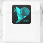Grey Alien, de waarheid is er Vierkante Sticker (Tas)