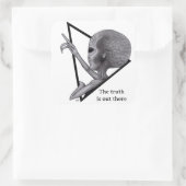 Grey Alien, de waarheid is er Vierkante Sticker (Tas)
