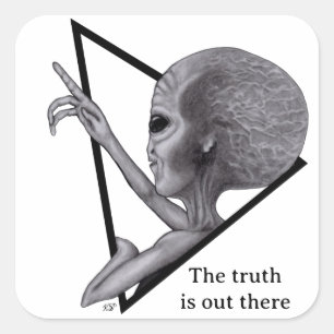 Grey Alien, de waarheid is er Vierkante Sticker