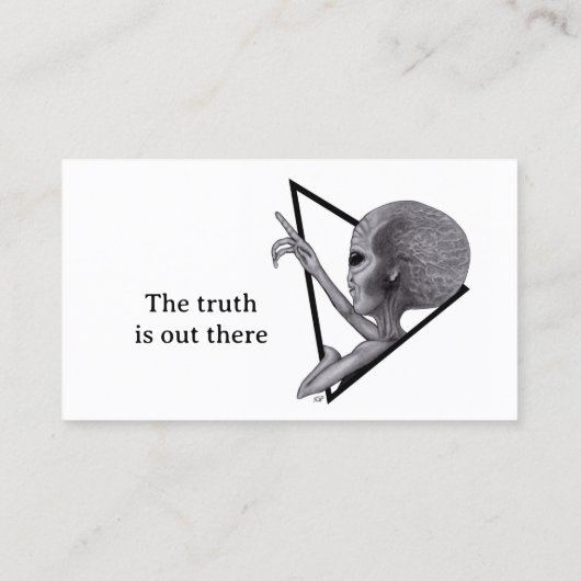 Grey Alien, de waarheid is er Visitekaartje (Achterkant)