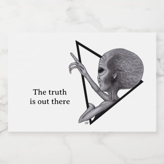 Grey Alien, de waarheid is er Voedselcontainer Etiket (Enkel label)