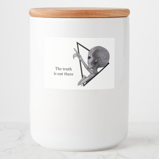 Grey Alien, de waarheid is er Voedselcontainer Etiket (Voorkant)