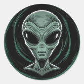 Grey Alien Head Sticker Set (Voorkant)