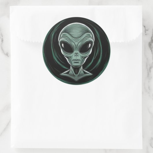 Grey Alien Head Sticker Set (Tas)