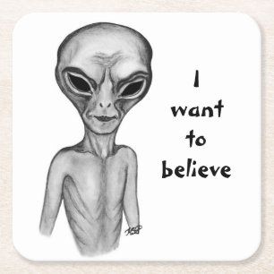 Grey Alien, ik wil geloven Kartonnen Onderzetters