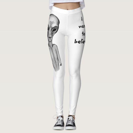 Grey Alien, ik wil geloven Leggings (Voorkant)