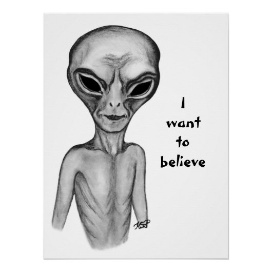 Grey Alien, ik wil geloven Perfect Poster (Voorkant)