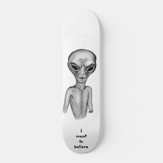 Grey Alien, ik wil geloven Persoonlijk Skateboard (Voorkant)