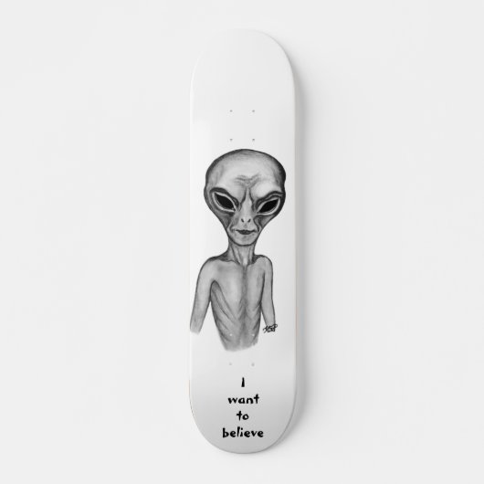 Grey Alien, ik wil geloven Persoonlijk Skateboard (Voorkant)