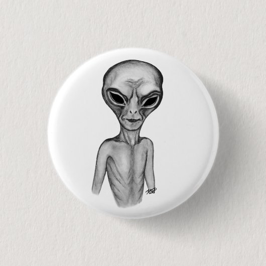 Grey Alien, ik wil geloven Ronde Button 3,2 Cm (Voorkant)