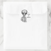 Grey Alien, ik wil geloven Ronde Sticker (Tas)
