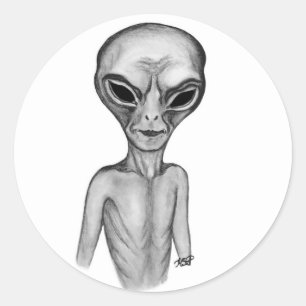 Grey Alien, ik wil geloven Ronde Sticker