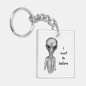 Grey Alien, ik wil geloven Sleutelhanger (Voorkant Links)