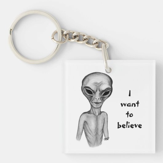 Grey Alien, ik wil geloven Sleutelhanger (Voorkant)