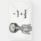 Grey Alien, ik wil geloven Spandoek (Verticaal)