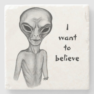 Grey Alien, ik wil geloven Stenen Onderzetter