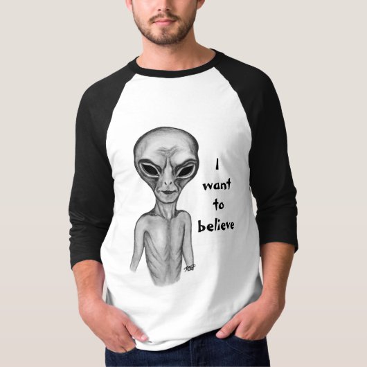 Grey Alien, ik wil geloven T-shirt (Voorkant)