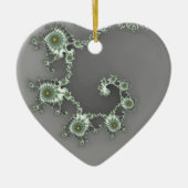 Grey Alien-kerstfractal Keramisch Ornament (Voorkant)