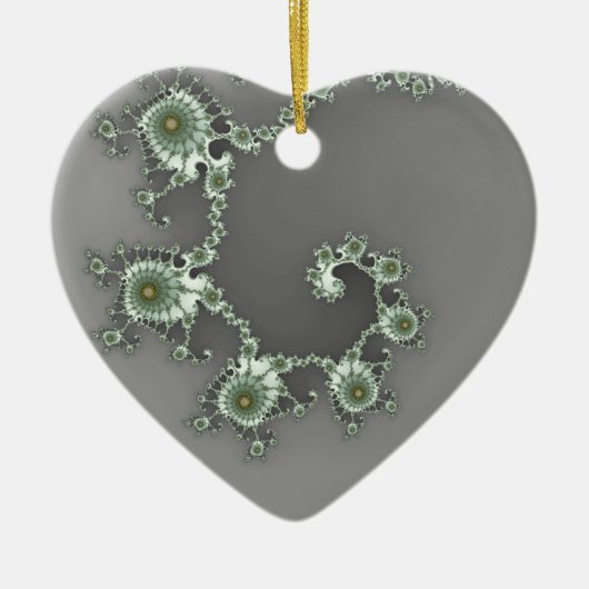 Grey Alien-kerstfractal Keramisch Ornament (Voorkant)