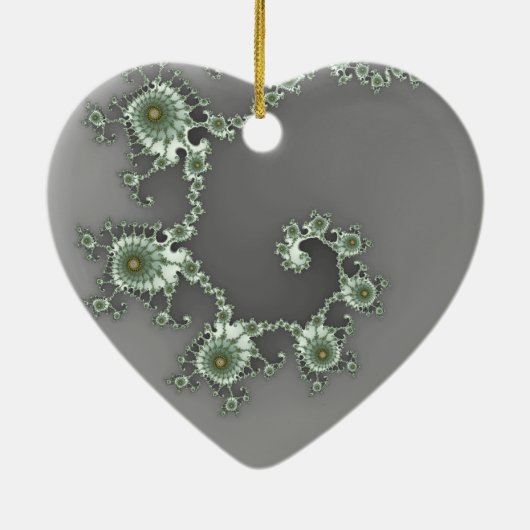 Grey Alien-kerstfractal Keramisch Ornament (Achterkant)