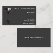 Grey and Black Martini Glass Business Visitekaartje (Voorkant / Achterkant)