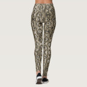 Grey and Black Patterned Flowers Leggings (Achterkant)