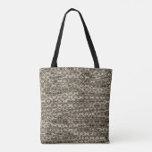 Grey and Black Patterned Flowers Tote Bag (Achterkant)