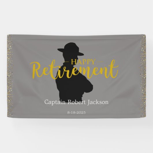 Grey and Black State Trooper Retirement Banner (Horizontaal)