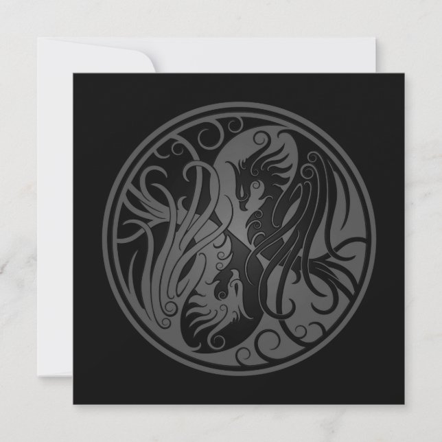 Grey and Black Yin Yang Phoenix (Voorkant)