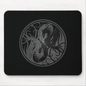 Grey and Black Yin Yang Phoenix Muismat (Voorkant)