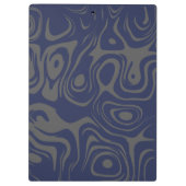Grey and Blue Abstract Swirly Pattern Personalised Klembord (Achterkant)