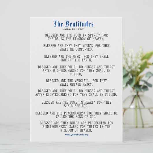 Grey and Blue Beatitudes Inspiration (Staand voorkant)