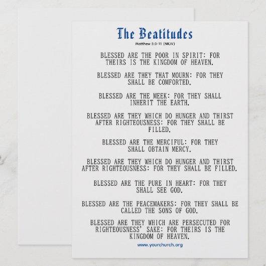 Grey and Blue Beatitudes Inspiration (Voorkant / Achterkant)