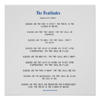 Grey and Blue Beatitudes Inspiration Perfect Poster