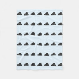 Grey and Blue Cloud Fleece Blanket