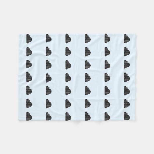 Grey and Blue Cloud Fleece Blanket Deken (Voorkant (Horizontaal))