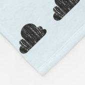 Grey and Blue Cloud Fleece Blanket Deken (Hoek)