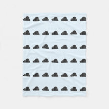 Grey and Blue Cloud Fleece Blanket