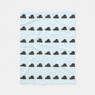 Grey and Blue Cloud Fleece Blanket Deken